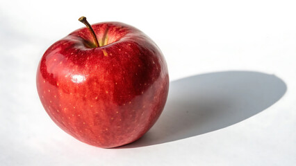 Single Red Apple on White Background High-Resolution Photo