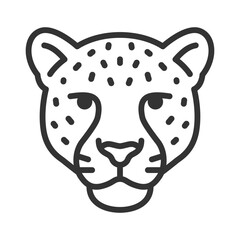Vector icon of cheetah face in modern linear style.
