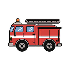 Fototapeta premium Fire truck on a white background