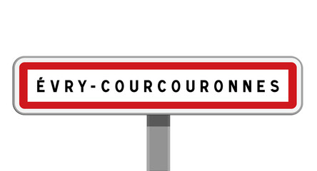 Panneau sur poteau de &Eacute;vry-Courcouronnes, Essonne, &Icirc;le-de-France