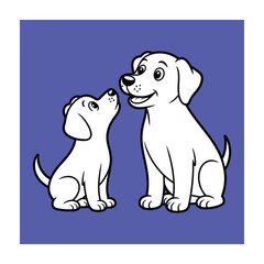 Naughty Black Outline Dog Vector for Coloring Pages, Funny Puppy Design