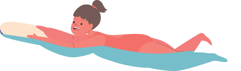 Little girl learning to swim