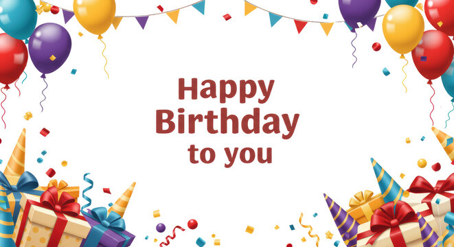 Colorful birthday celebration with decorations.