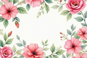 Obraz premium Delicate watercolor style floral pattern, soft pastel hues seamlessly tiling , texture, airy, leaves