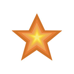 Radiant Geometric Star Illustration – Vibrant Orange and Yellow Layered Five-Pointed Star