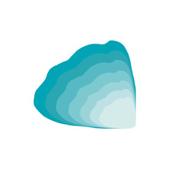 Layered Abstract Ocean Shell Shape – Soft Blue Gradient Organic Form