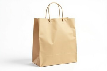 Empty brown paper shopping bag, isolated on white background , brown, commerce, object