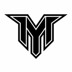 Modern letter M monogram logo graphic vector illustration in mascot style. Perfect for esports branding, gaming team, professional identity, emblem.