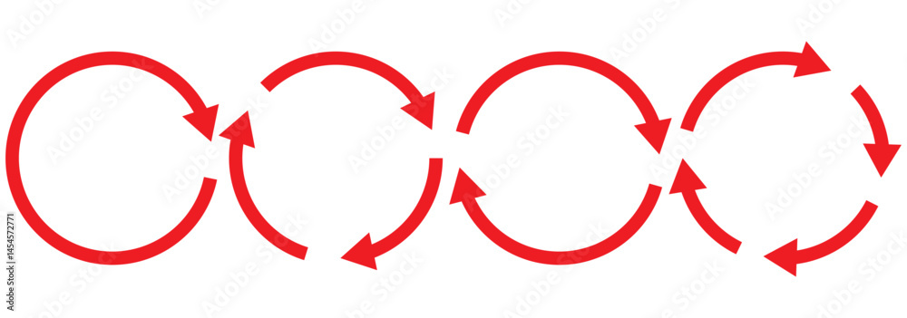 Wall mural circle arrow vector, icon set. flat style icon recycle arrow symbol web graphic design. rotation arr