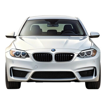 white bmw m5 front view isolated 