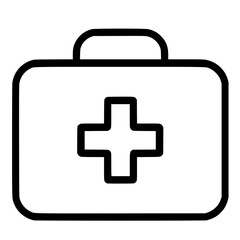 Obraz premium First Aid Kit Icon with Medical Cross