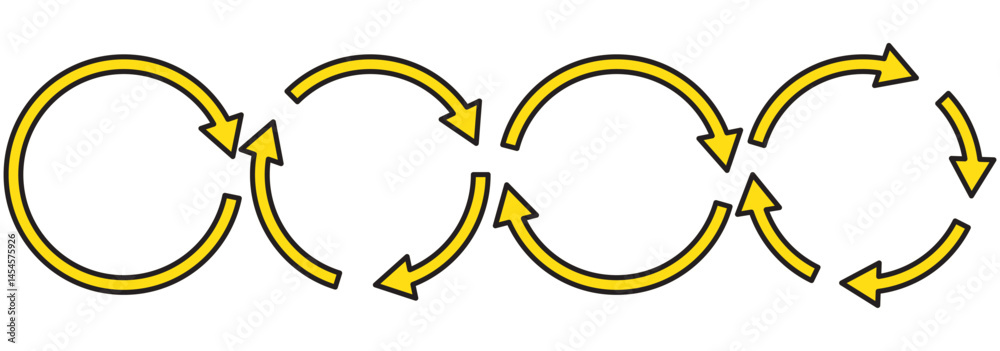 Poster set of circle arrow vector icons. recycling icon. circular vector arrows. refresh and reload arrow i