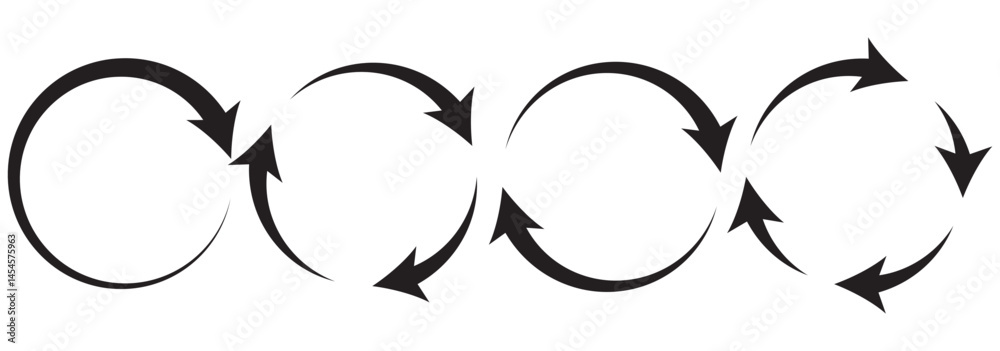Poster set of circle arrow vector icons. recycling icon. circular vector arrows. refresh and reload arrow i