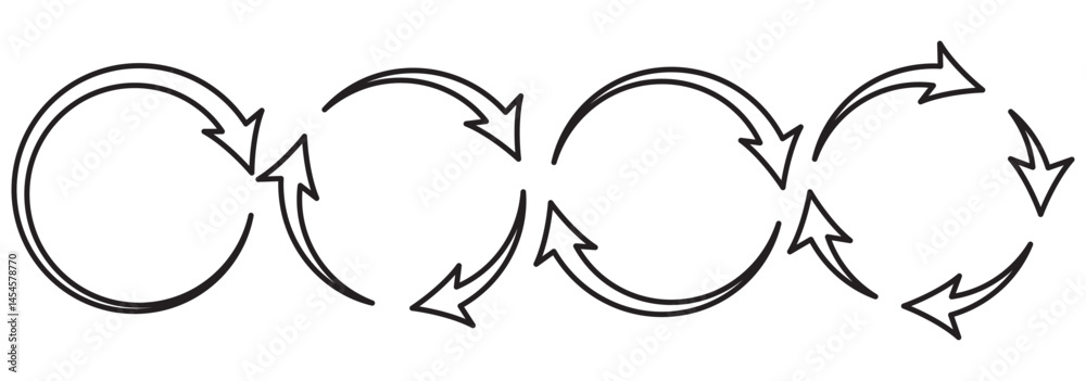 Poster set of circle arrow vector icons. recycling icon. circular vector arrows. refresh and reload arrow i