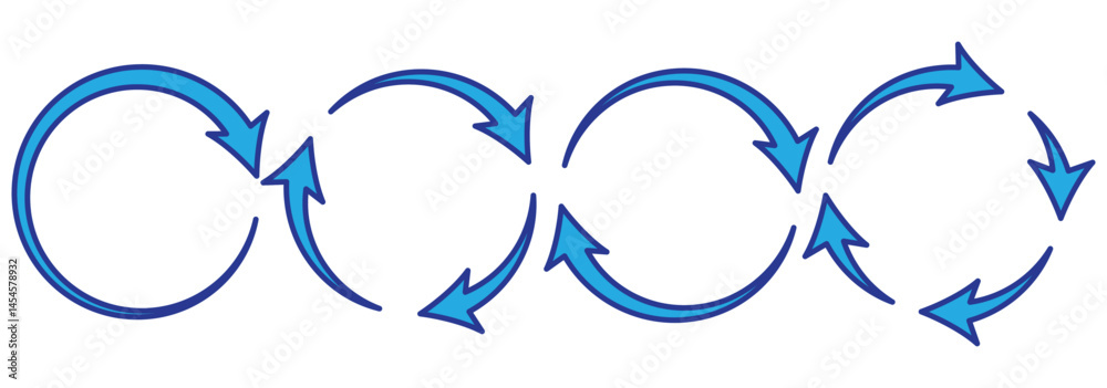 Poster set of circle arrow vector icons. recycling icon. circular vector arrows. refresh and reload arrow i