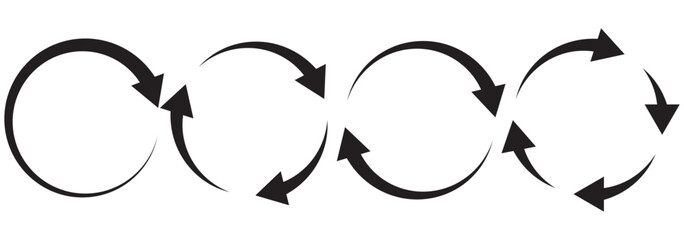 circle arrow icon set. circular arrow icon, refresh, reload arrow icon symbol sign, vector illustration