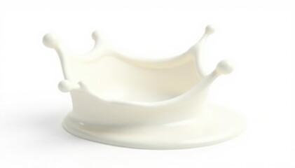 Isolated milk splash, crown-like shape, creamy white , natural, background