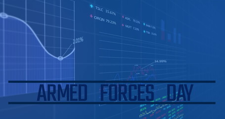 Image of data processing over armed forces day text