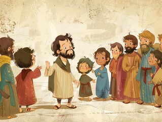 Simple illustration of Jesus cleansing the temple