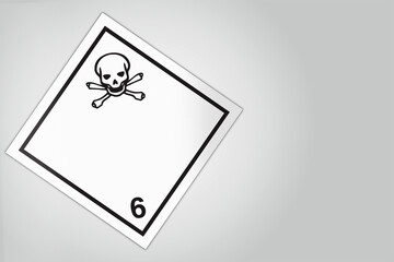 Hazardous Material HAZMAT Diamond Label Marking Placard Shipping Class 6 International Wordless Toxic