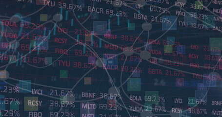 Image of data processing over black background
