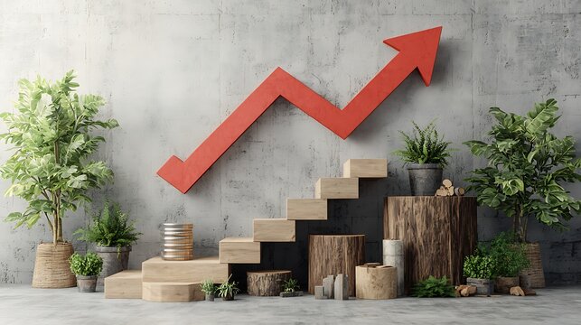 Growth, success, and upward trend concept