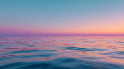 Obraz premium Minimalist seascape with pastel sunset reflecting