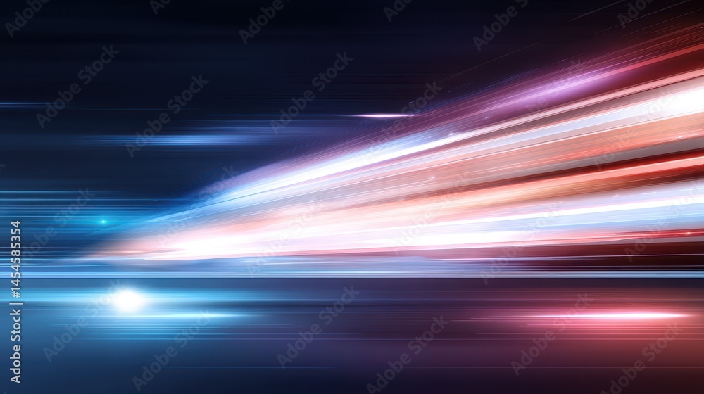 Poster abstract light streaks speed across a dark background, creating a futuristic and dynamic motion effe
