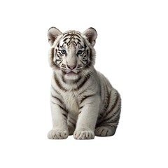 Obraz premium Cute and adorable white tiger cub generative AI