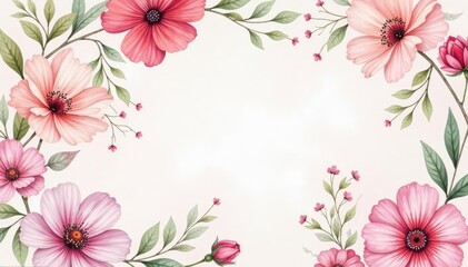 Obraz premium Delicate watercolor floral pattern, soft pastel hues, nature, repeat, floral