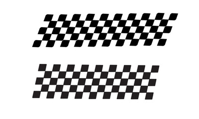 Racing flag vector icon on white background. Checkered flag. start and finish crossed flag. Racing flag.	
