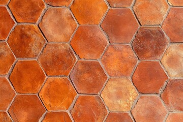 Obraz premium Terracotta Hexagon Tiles Pattern