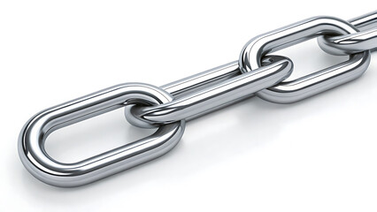 Obraz premium Interconnected Metal Chain Links 3D Render of a Strong and Durable Chain