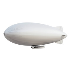 Modern White Zeppelin Airship - Side View