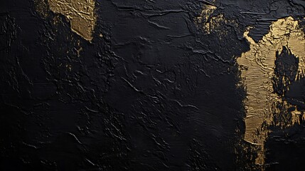 Obraz premium Abstract black and gold textured wall with intricate patterns, creating a luxurious backdrop for design