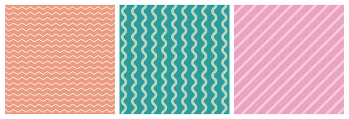 Soft zigzag pattern, Pastel colorful background with seamless line, wobbly stripe