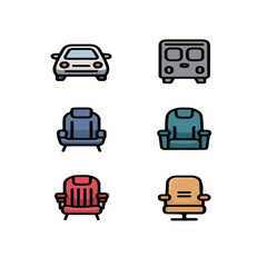 set of transport icons