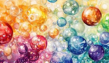 Colorful, vibrant bubbles