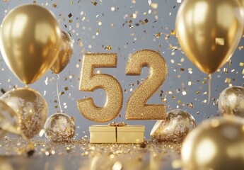 Festive Golden Decorations for Celebrating Milestone Events