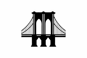 Brooklyn Bridge icon silhouette vector illustration