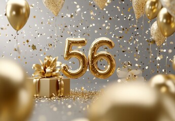 Gold Balloons and Confetti Celebrating a Special Occasion 56