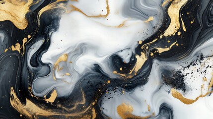 Abstract design with swirls and gold accents.