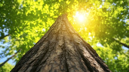 Fototapeta premium Majestic Tree, Sunlight Canopy, Forest Nature