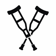 Crutches icon silhouette vector illustration