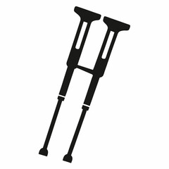 Crutches icon silhouette vector illustration