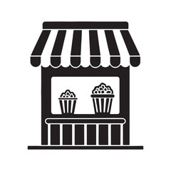 popcorn shop logo on white background