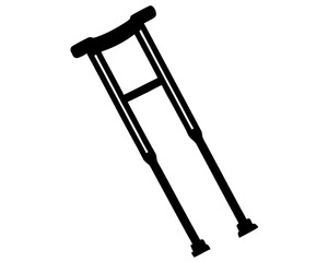 Crutches silhouette vector illustration