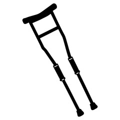 Crutches silhouette vector illustration
