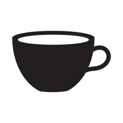 Cup icon. Coffee or tea cup icon. Coffee cup silhouette with steam vector illustration, a cup of hot cafe coffee or caffeine drink flat vector icon. Coffee cup icon vector . cup a coffee icon vector.