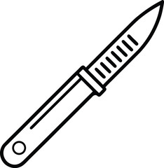 surgical scalpel outline vector illustration  on white backgrond